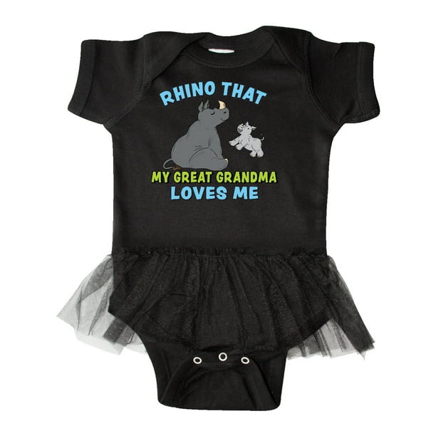 inktastic Rhino That My Great Grandma Loves Me with Cute Rhinos Newborn Layette